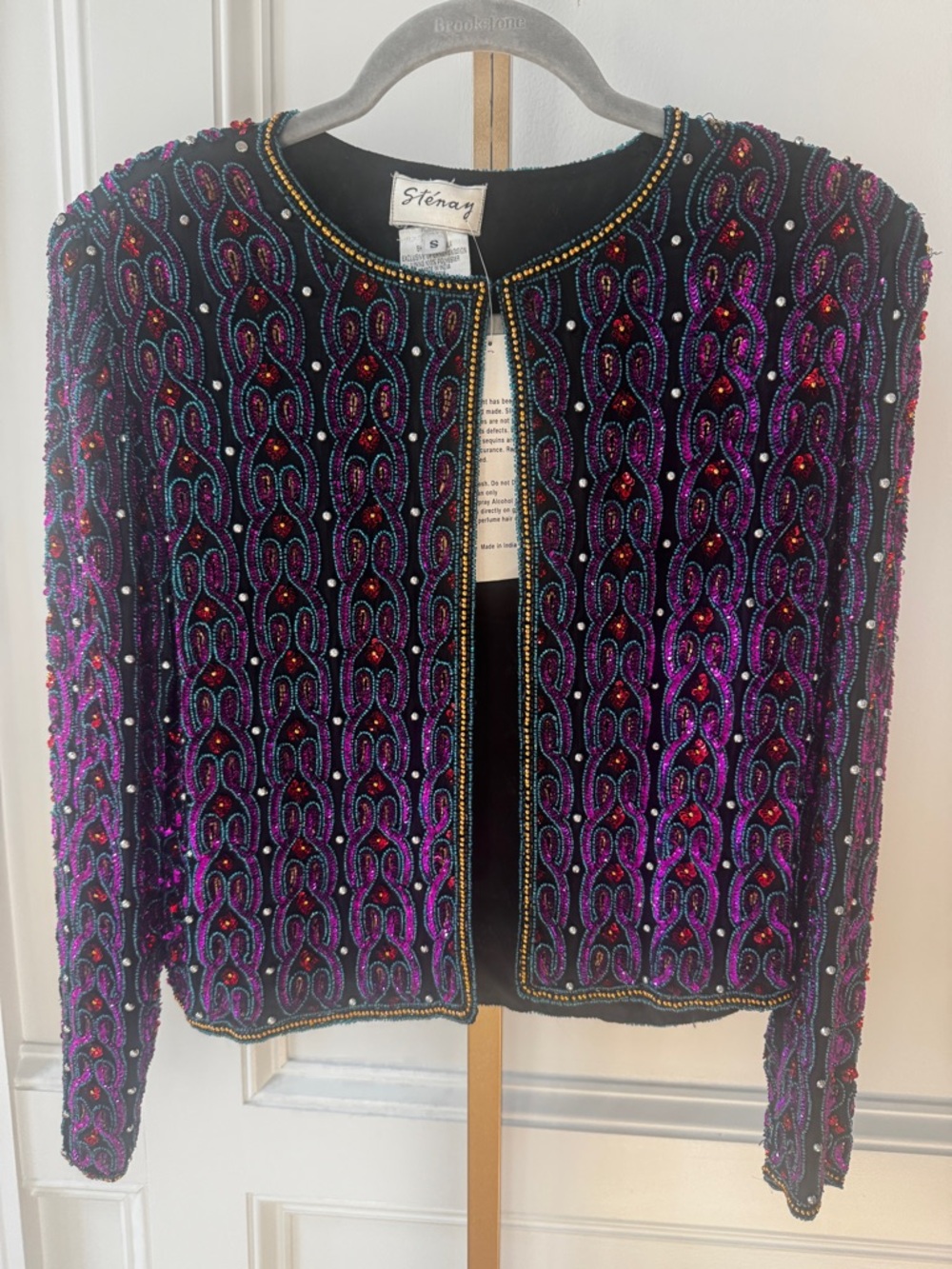 Nwt Stenay Vintage Handmade Beaded Jacket Sequin Evening Party S Womens Classic